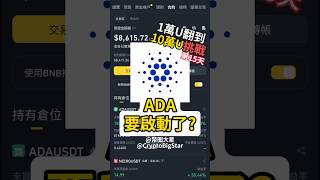 ADA要啟動了 1萬U挑戰第15天  10k USDT Challenge Day 15 加密貨幣 交易 btc eth shorts fyp binance 幣安 ada [upl. by Naharba]