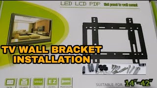 HOW TO INSTALL LED LCD PDP TV WALL MOUNT BRACKETTUTORIALFITS FOR1442 INCHES Honey jen [upl. by Kiehl764]