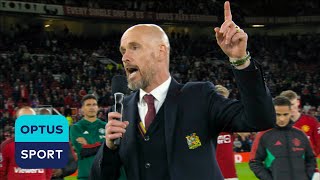 TEN HAG SPEECH We will bring the cup back to Old Trafford 🎤 [upl. by Eerdua741]