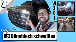 Blecharbeiten Dünnblech schweißen am Kotflügel  W201 wird Oldtimer  Folge 2 [upl. by Leiru913]