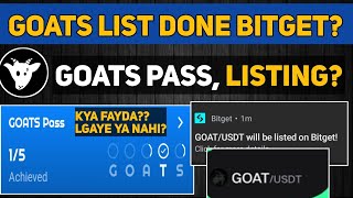 Goats Airdrop Listing Done Bitget  Goats Pass All Details  Goats Okx Wallet Connect [upl. by Brittain]