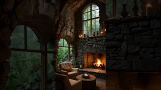 Warmth of the Fireplace Relaxing Stone Cottage Retreat [upl. by Euqirrne]