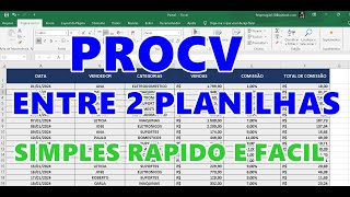 COMO FAZER PROCV ENTRE 2 PLANILHAS SIMPLES RAPIDO E FACIL [upl. by Fidela]