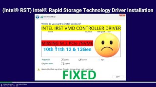 Intel VMD Controller Rapid Storage Technology Driver Installation [upl. by Corry]