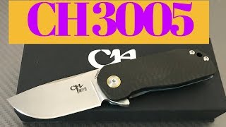 CH 3005 titanium framelock flipper knife from China titanium and Carbon Fiber scale [upl. by Milicent914]