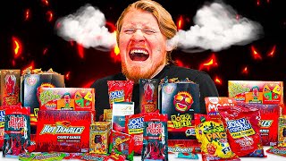 Trying the 100 Spiciest Candies in the World [upl. by Baumbaugh]