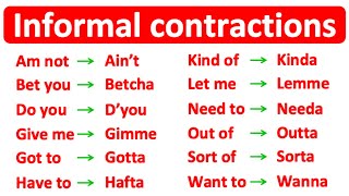 45 INFORMAL CONTRACTIONS  Learn with examples [upl. by Ewart763]