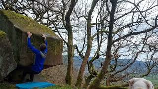 First Ascent at Stanton Moor Tomb Walk Font 6a Peak District Bouldering [upl. by Cull]