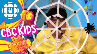 Halloween Playtime Spider Web Toss Game  CBC Kids [upl. by Jacquelynn341]