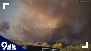 RAW VIDEO Calwood Fire burns land near Boulder [upl. by Gean78]