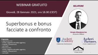 Webinar Superbonus e bonus facciate a confronto [upl. by Austen]