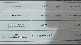 قراءة تحاليل دلالات الالتهاب اشتباة كورونا SFerritin amp CRPamp LDH amp DDimer [upl. by Ammann]