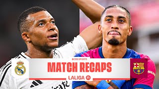 LaLiga Mbappé scores brace  Raphinhas hat trick leads Barcas thrashing of Real Valladolid [upl. by Cristabel]