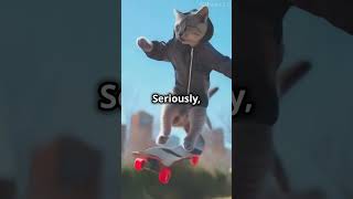 Cute skateboarding cat love facts shorts skateboarding cat [upl. by Yecaw]