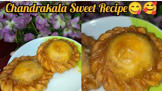 Chandrakala Sweet Recipe 🥰 aap bhi jarur try krna 👍🥰 mummy ko bhoot tasty lagi 🥰 [upl. by Leelah]