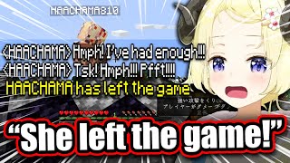 Watame Gets Pushed Off By Haachama Takes Revenge amp She Rage Quits  Minecraft 【ENG Sub Hololive】 [upl. by Tod]