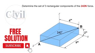 Determine the set of 3 rectangular components of the 242N force [upl. by Bergen]