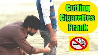 Cutting Peoples Cigrettes Prank  Pranks In Pakistan  Humanitarians [upl. by Carilyn]