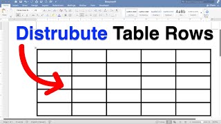 How to Distribute Rows in a Table in Word [upl. by Mojgan595]