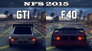 Volkswagen Golf GTI vs Ferrari F40  NFS 2015 Drag Race [upl. by Sekyere9]