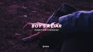 PinkPantheress  Boys a Liar Lyrics sped uptiktok version  the boys a liar the boys a player [upl. by Jaylene]