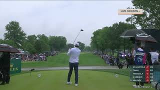 Scottie Scheffler tees off amp hears applause during second round at PGA Championship [upl. by Kippy]