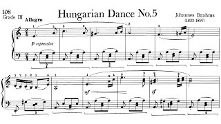 Piano Pieces for Children Grade 3 No29 Brahms Hungarian Dance No5 P108 Sheet Music [upl. by Swan]