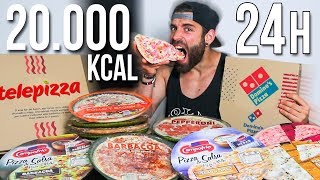 24 HORAS COMIENDO PIZZA  20000 KCAL EN PIZZAS [upl. by Aivat]