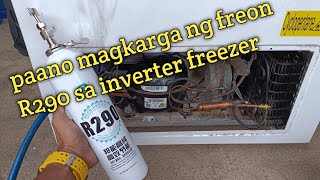 Inverter freezer sa taas lang ang may yelo sa baba wala charging R290 freon 3door chest type [upl. by Ociredef563]