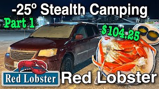 25º 🥶 Winter Stealth Camping at Red Lobster 🦞 Part 1 [upl. by Eelrebmyk]