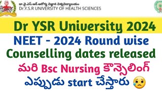 AP Eamcet Bsc nursing counselling dates 2024  NEET UG 2024  AP Eamcet Bipc Counselling dates 2024 [upl. by Demah97]