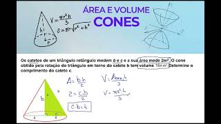 CONES 04 Os catetos de um triângulo retângulo medem b e c e a sua área mede 2m2 O cone obtido [upl. by Woodruff]