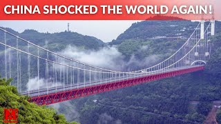 The worlds largest steel truss suspension bridge across a canyon is in China [upl. by Onilegna]