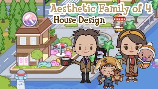 Miga World Aesthetic Family of Four House Design 🏡🍂  Miga Town  TocaBoca [upl. by Nedrud]