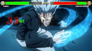 Garou VS Tanktop Master With Healthbars  One Punch Man [upl. by Daggett]