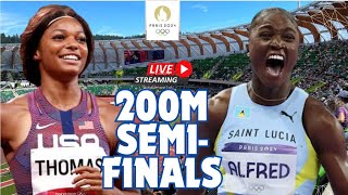 200M SEMIFINALS LIVE Women 200m Paris Olympics 2024 Watch Party [upl. by Ecurb]