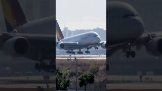 Asiana Airlines A380 landing at LAX airplanespotting laxplanespotting airbusA380 [upl. by Muryh587]