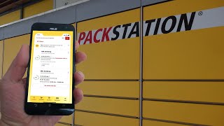 DHL Packstation Paket abholen mit App  Anleitung [upl. by Onairpic]