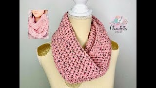 CROCHET Herringbone Glitz Cowl  BEGINNER [upl. by Layton139]