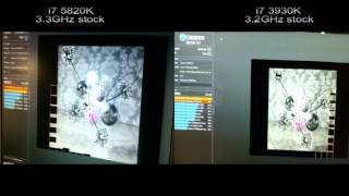 Intel core i7 5820K vs i7 3930K Cinebench R 115 [upl. by Enelrac]