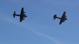 Duxford Battle of Britain Airshow 2024 Avro Lancaster and Boeing B17 Sally B [upl. by Bevus]