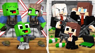 Mikey Family CRIMINALS vs JJ Family GUARDS Survival Battle in Minecraft Maizen [upl. by Nivrek]