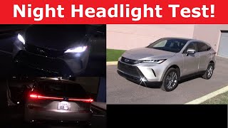 2022 Toyota Venza Limited Hybrid Headlight Test and Night Drive [upl. by Sukin935]