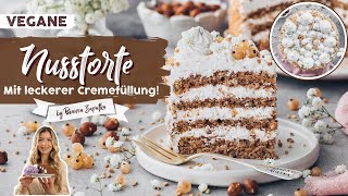 NussSahneTorte wie vom Konditor  Vegane Torte backen [upl. by Latrice630]