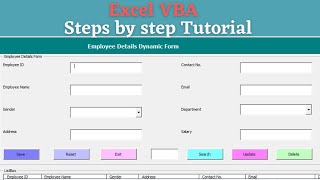 Excel VBA UserForm  Add Data  Reset  Exit  Search  Update  Delete [upl. by Bertina]