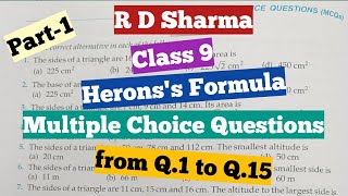 Solution of R D Sharma class9 MCQS of chapter17 Herons Formula part1 [upl. by Nils]