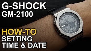 Gshock GM 2100  Setting time and date [upl. by Rodmun]