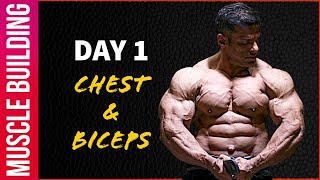 Muscle Building Workout Series  Day 1  Chest and Biceps  Yatinder Singh [upl. by Yesoj]