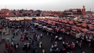 EVENING ADHAN CALL TO PRAYER PLACE JEMAA ELFNA MARRAKECH MOROCCO [upl. by Fortna554]