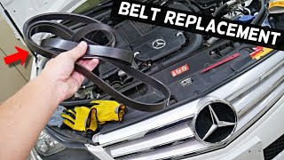 SERPENTINE BELT REPLACEMENT MERCEDES C250 C200 C180 E250 E200 SLK200 SLK250 [upl. by Eded]